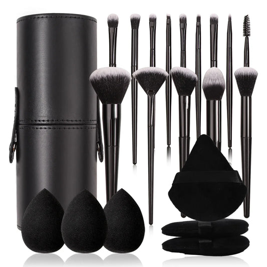 3~21pcs Fashion Makeup Brsuh Set Soft Hair Cosmetic Brushes With Makeup Brush Holder Beauty Egg And Powder Puff
